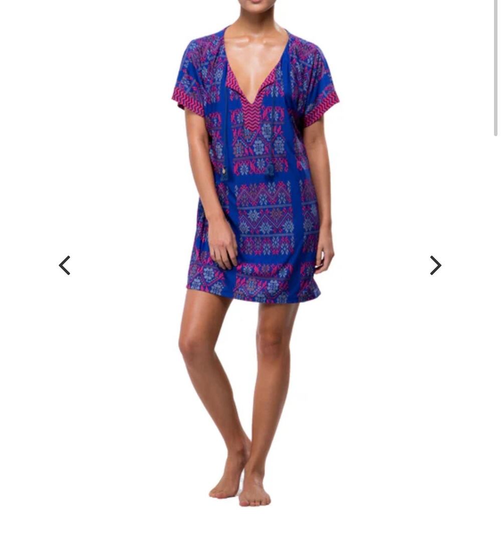 Tigerlily Mitla Mumu Lapis Blue Smock Size Medium